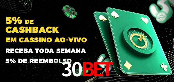 Promoções do cassino ao Vivo 30BET